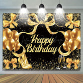 Lofaris Glitter Balloon And Bows Cheer To Birthday Backdrop
